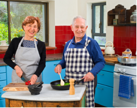 Having someone to eat with and help cook.