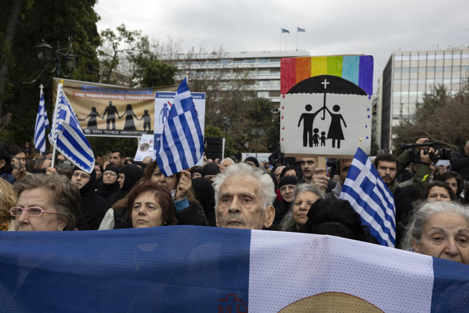 Hundreds Of Protesters Opposed To Bill Allowing Same Sex Marriage Rally In Greek Capital