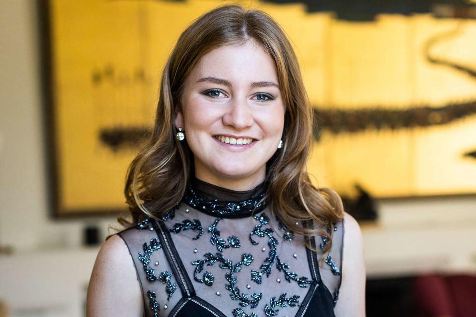 <p>Belgian Royal Palace/ Instagram</p> Princess Elisabeth of Belgium smiled in portraits taken by Bas Bogaerts and released for her 22nd birthday.