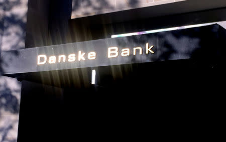 FILE PHOTO: Danske Bank sign is seen on a building in Copenhagen, Denmark, September 27, 2018. REUTERS/Jacob Gronholt-Pedersen/File Photo