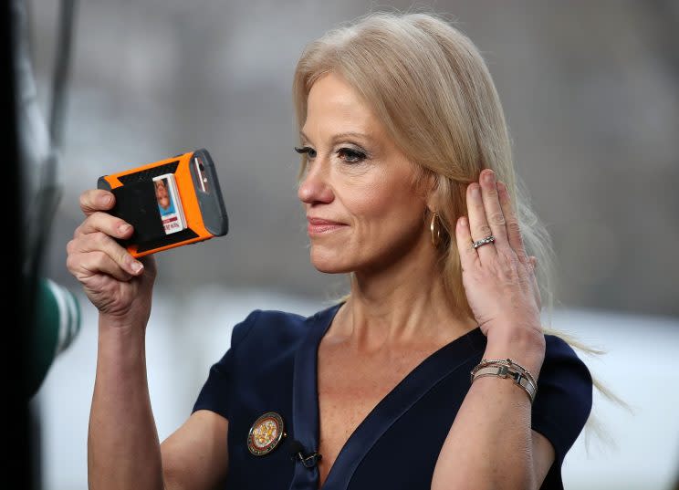 Kellyanne Conway prepares to appear on 