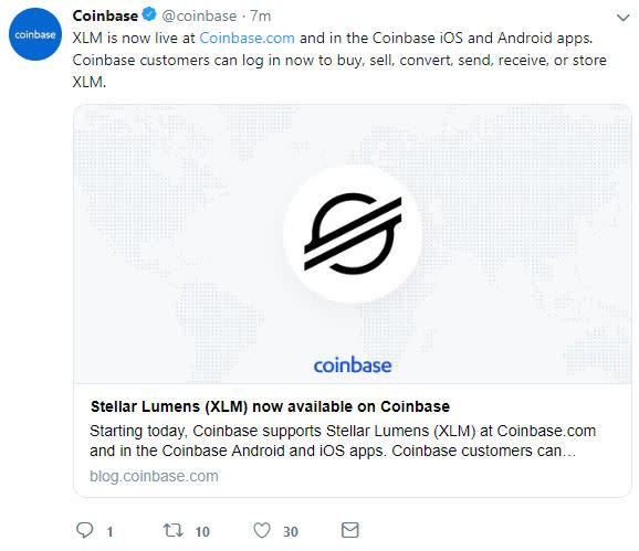 coinbase, stellar, cryptocurrency