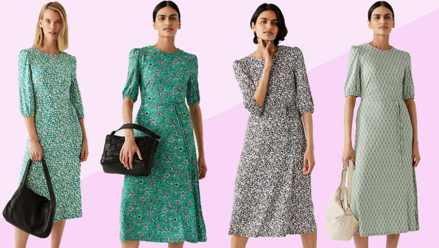 Snap up this very affordable midi dress for spring. (Marks & Spencer / Yahoo Life UK)