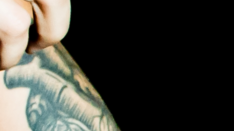 Tattoo, Arm, Skin, Hand, Shoulder, Muscle, Font, Joint, Flesh, Finger, 