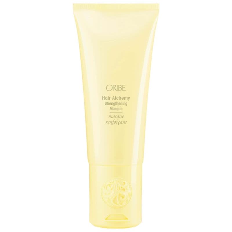 <p><strong>Oribe Hair Alchemy Strengthening Masque, $68, <a href="https://shop-links.co/1801259726183533945" rel="nofollow noopener" target="_blank" data-ylk="slk:available here;elm:context_link;itc:0;sec:content-canvas" class="link ">available here</a>: </strong>"This hair mask carries a bit of a hefty price tag, but it also accomplishes a whole lot more than just standard moisturizing and conditioning. It boosts strands' elasticity, which prevents breakage and damage; replenishes to correct brittleness; and seals the outer cuticle for smoothness and tons of shine — plus, it works on any texture, and doesn't weigh down my ultra-fine hair." —Stephanie Saltzman, Beauty Director</p>