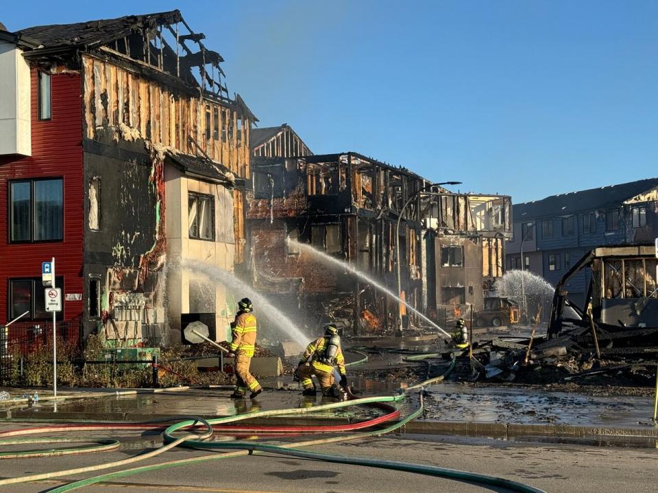 A total of 14 firefighter units were dispatched to the scene of a fire in the city's southwest early Wednesday morning.