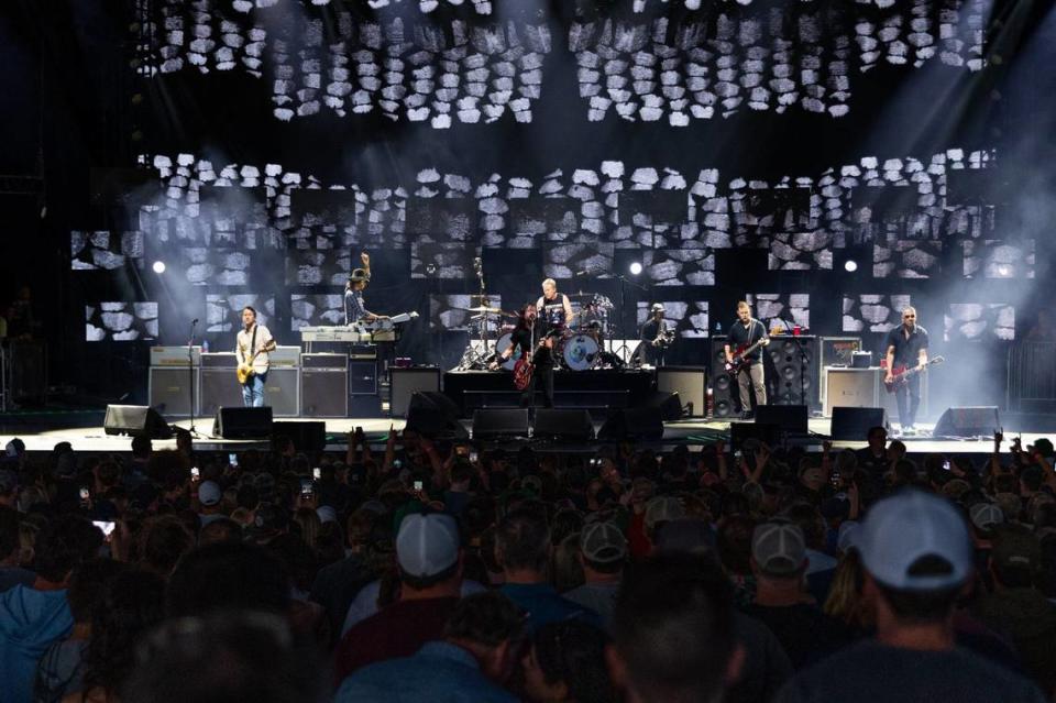 Foo Fighters perform at PNC Music Pavilion in Charlotte on Thursday night.
