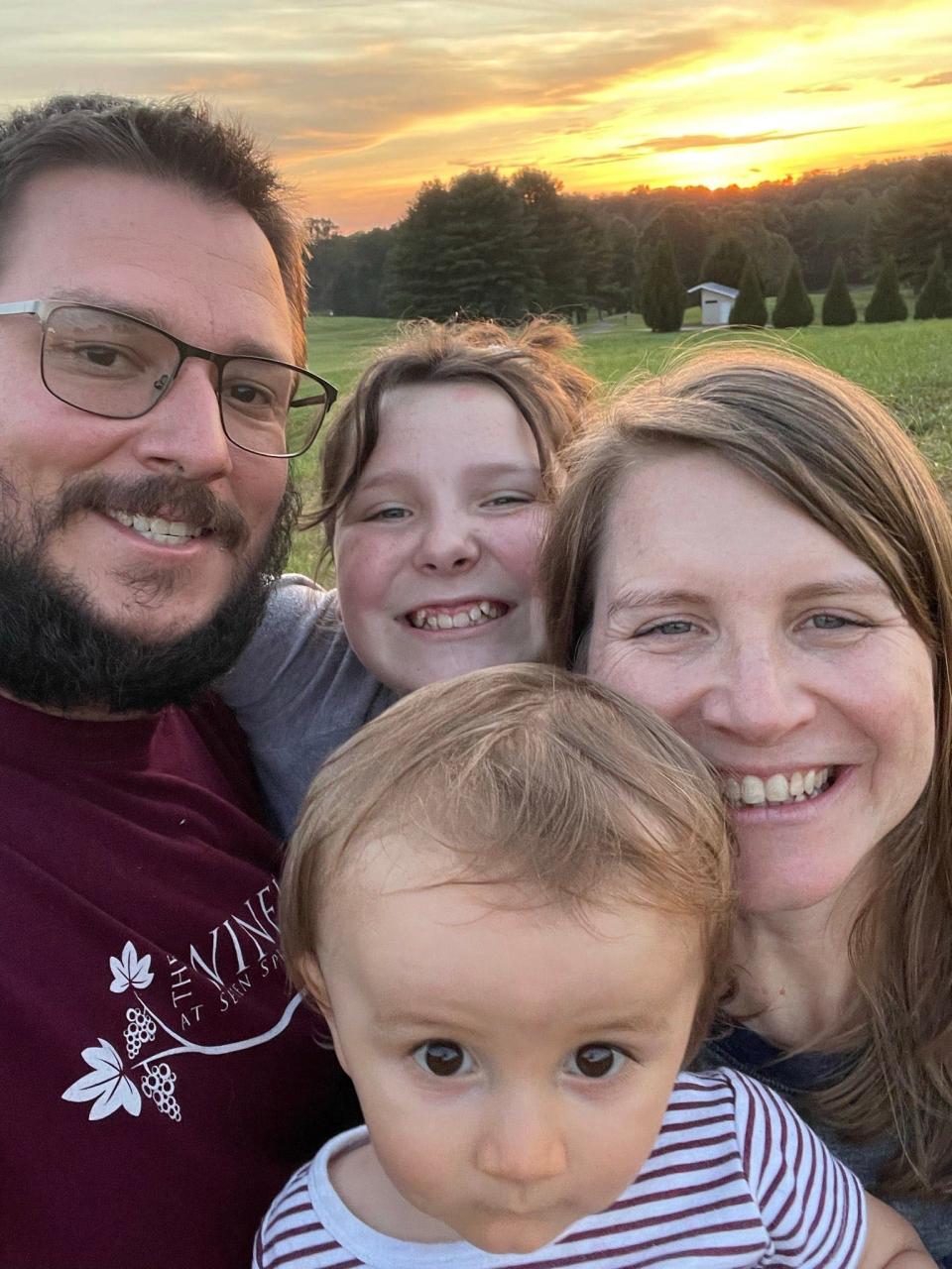 Fountain City author Emily B. Riddle with her husband, James, who owns Seven Springs Farm to Table, and their two children, Dorothy Bryant and Ben Riddle.