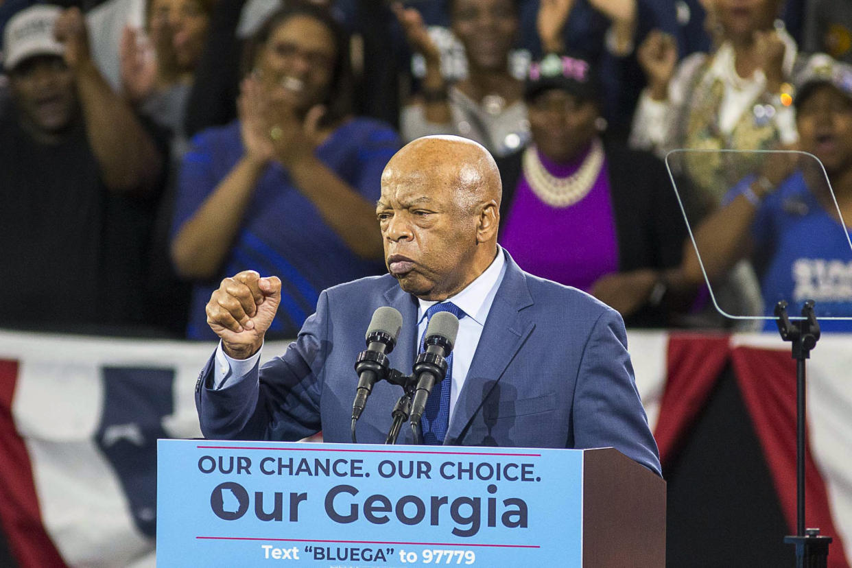 Rep. John Lewis (D-Ga.) campaigned for Stacey Abrams, Democratic nominee for governor of Georgia.&nbsp;&nbsp; (Photo: ASSOCIATED PRESS)