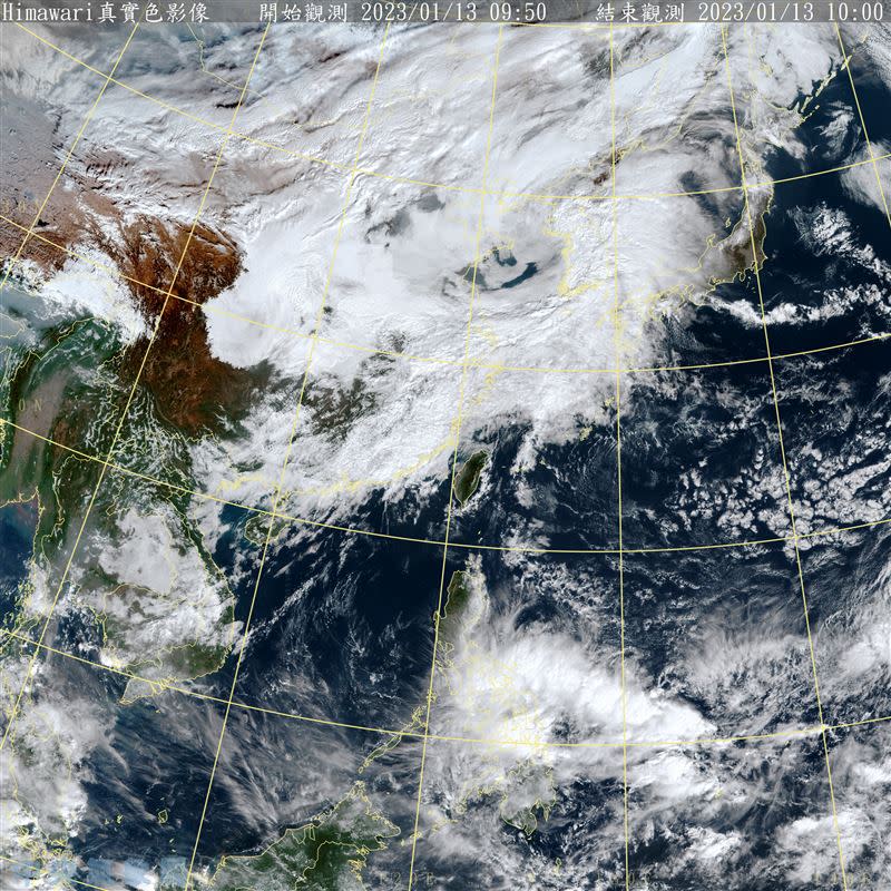 週日又有一波冷空氣來襲，降溫明顯。（圖／翻攝自氣象局）