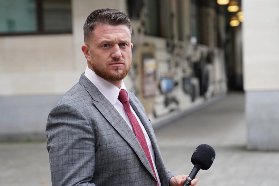 Tommy Robinson at Westminster magistrates court (PA)