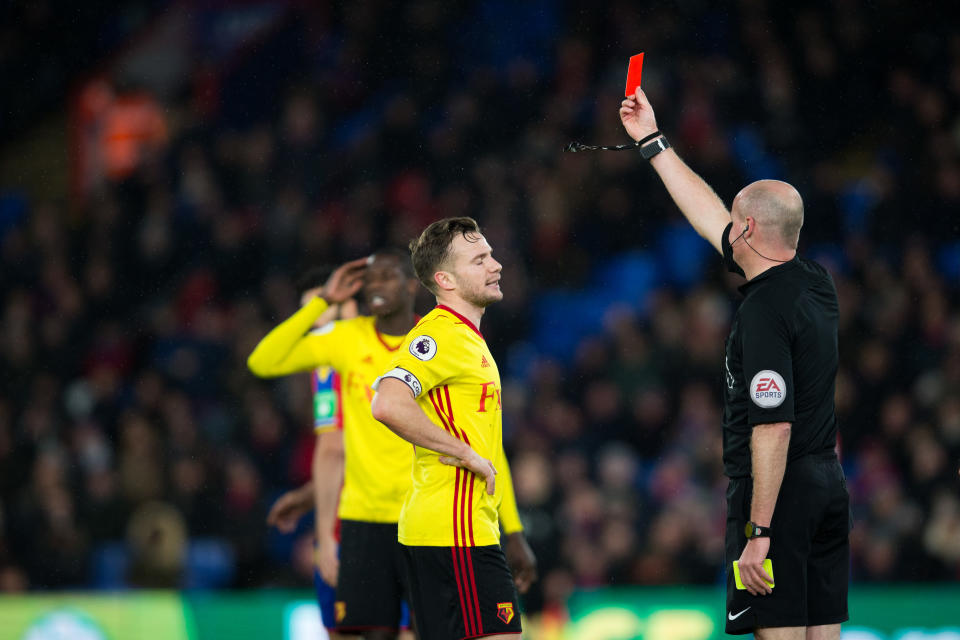 Tom Cleverley’s dismissal was just one reprieve handed to Crystal Palace by Watford