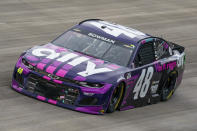 Alex Bowman races during a NASCAR Cup Series auto race at Dover International Speedway, Sunday, May 16, 2021, in Dover, Del. (AP Photo/Chris Szagola)