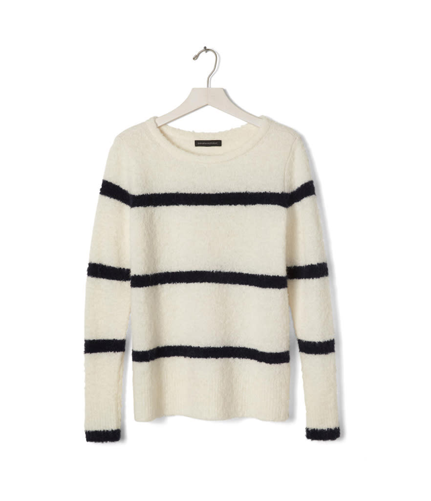 Banana Republic Striped Boucle Pullover