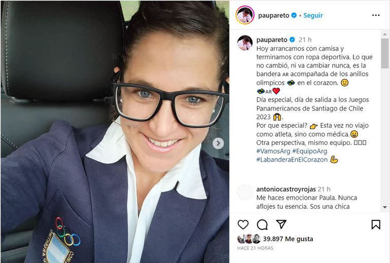 Paula Pareto oficializó su participación en los Juegos Panamericanos de Chile