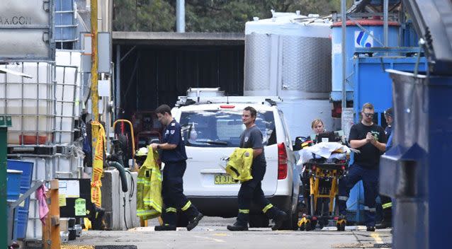 A man has died after becoming trapped in what is believed to be an ink tank at a factory. Photo: AAP