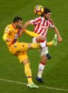 <p>Stoke City’s Joe Allen and Crystal Palace’s Luka Milivojevic (left) battle for the ball</p>