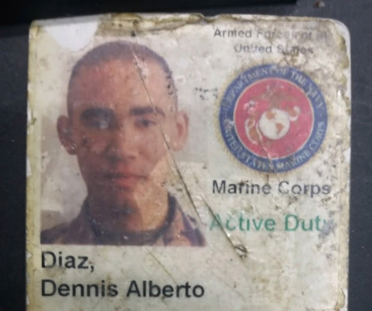 Dennis Diaz's Marine Corps ID. (Courtesy Dennis Diaz)