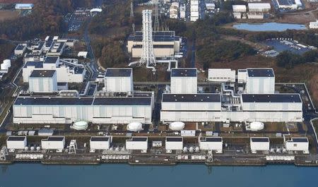 An aerial view shows Tokyo Electric Power Co.'s Fukushima Daini nuclear power plant in Naraha town, Fukushima prefecture, Japan, in this photo taken by Kyodo November 22, 2016. Kyodo/via REUTERS