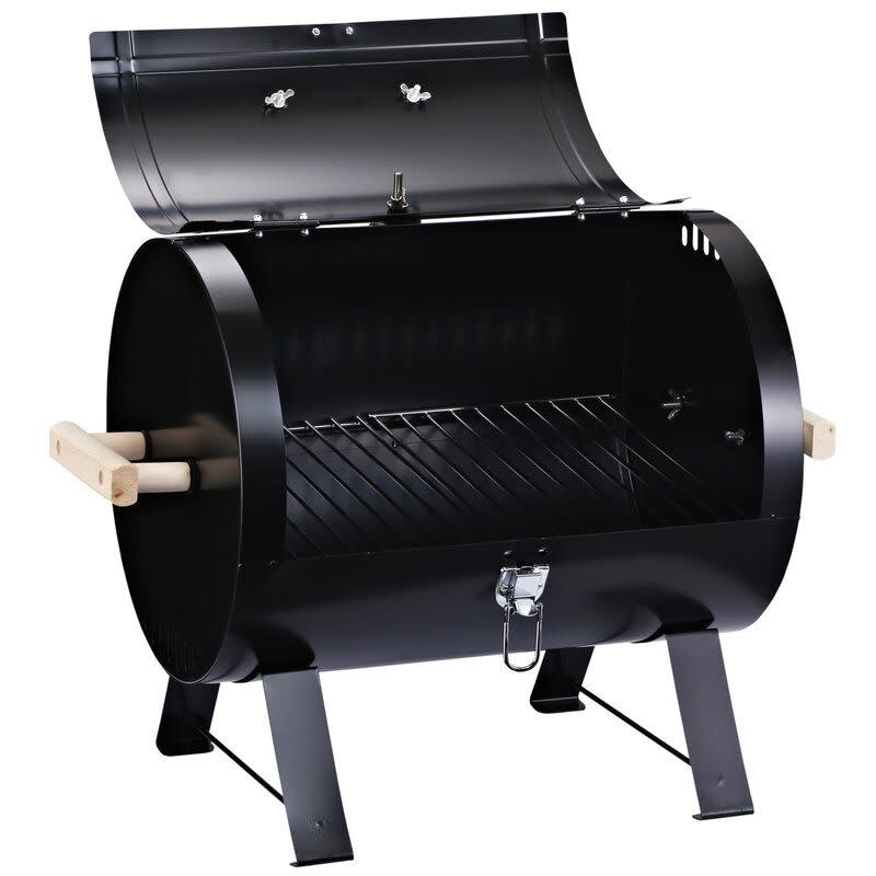 6) Outsunny 19.5" Outdoor Camping Barrel Charcoal Grill