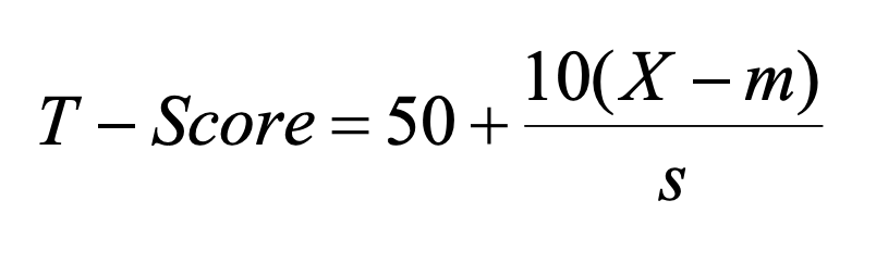 T-score formula. (Singapore Examinations and Assessment Board website)