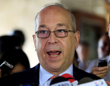 U.S. Assistant Secretary of State for East Asian and Pacific Affairs Daniel Russel answer questions during a interview after his meeting with Philippine Secretary of Foreign Affairs Perfecto Yasay at the Department of Foreign Affairs (DFA) headquarters in Pasay city, metro Manila, Philippines October 24, 2016. REUTERS/Romeo Ranoco