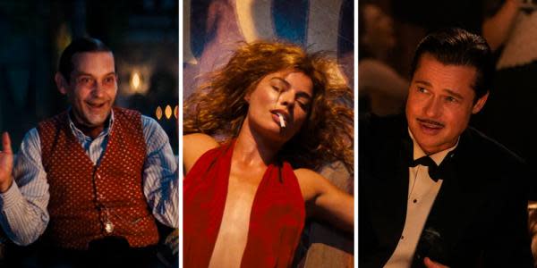 Babylon: Margot Robbie, Tobey Maguire, Brad Pitt y Diego Calva en las primeras imágenes de la película