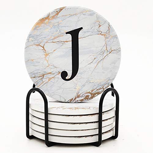 30) Monogrammed Coasters for Drinks