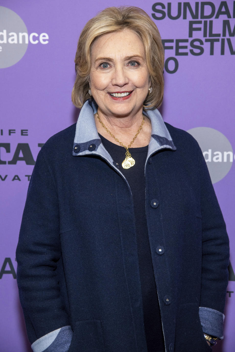 Hillary Clinton attends the premiere of "Hillary" at The Ray Theatre during the 2020 Sundance Film Festival on Saturday, Jan. 25, 2020, in Park City, Utah. (Photo by Charles Sykes/Invision/AP)