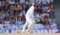 Cricket - West Indies v England - Third Test - Kensington Oval, Barbados - 3/5/15 West Indies' Shivnarine Chanderpaul is bowled by England's James Anderson (not pictured) Action Images via Reuters / Jason O'Brien