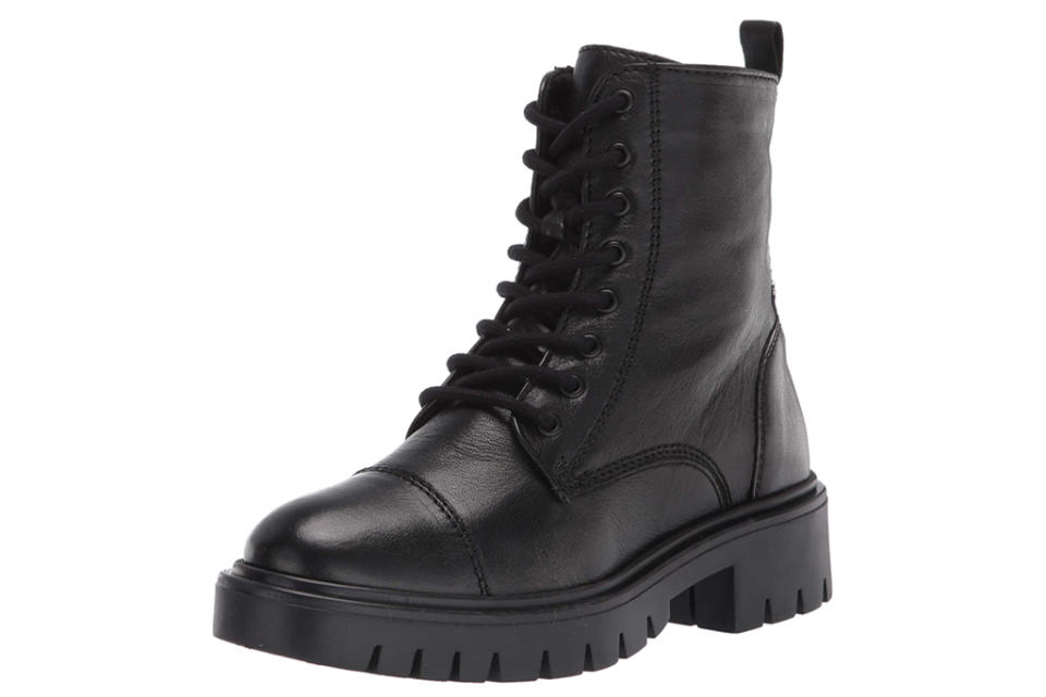 black boots, combat boots, lace-up, lug sole, aldo