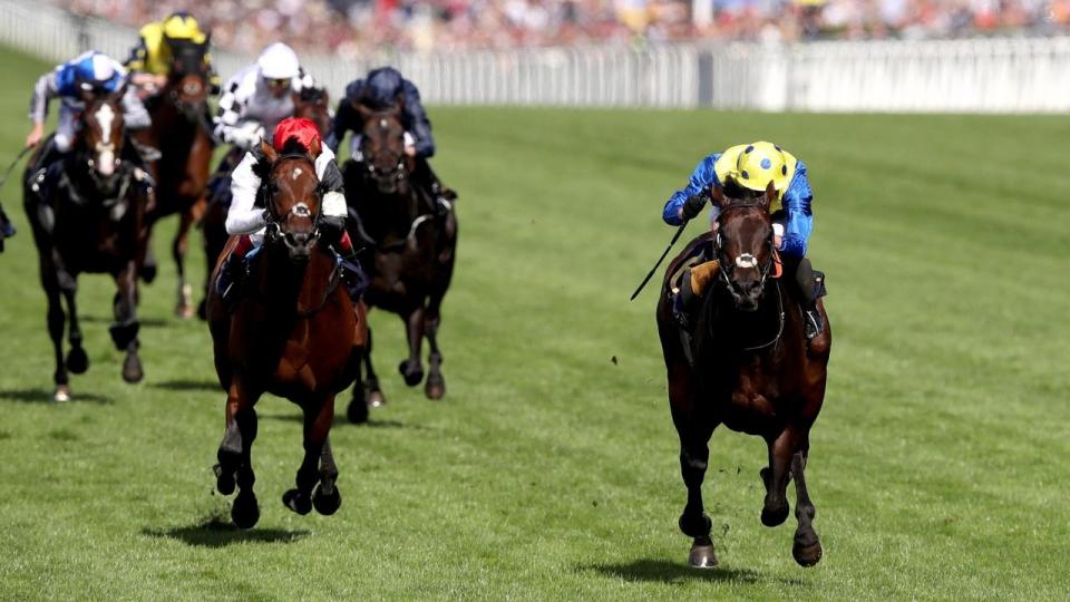 Cox Plate invitee Poet’s Word (right) has beaten Cracksman to win the Prince of Wales’s Stakes