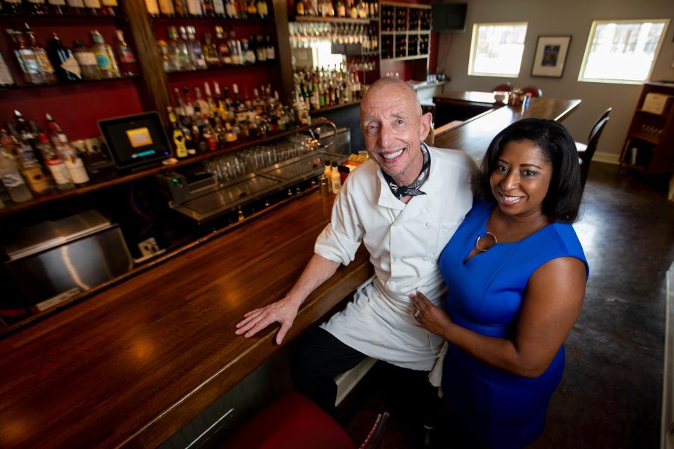 Erling Jensen and his wife, Jaquila Jensen, stand next to the renovated and expanded bar Sunday, June 28, 2020, at Erling Jensen: The Restaurant in Memphis.