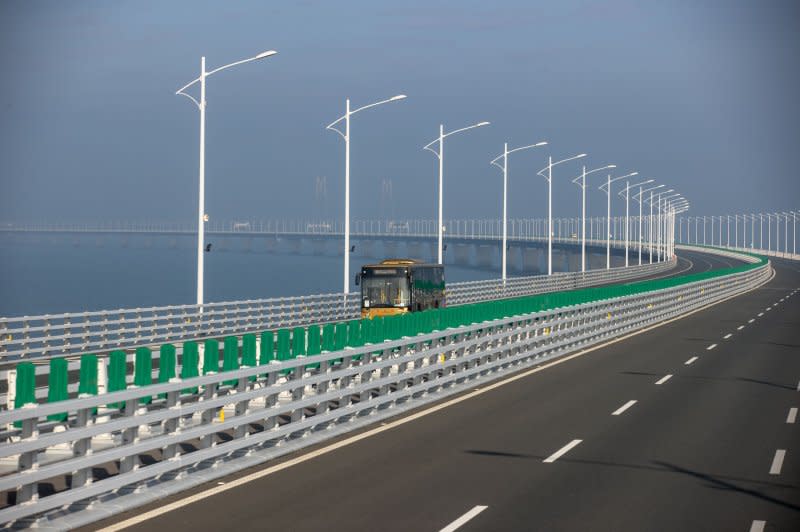 On October 23, 2018, Chinese President Xi Jinping inaugurated the world's longest sea bridge, the Hong Kong-Zhuhai-Macau bridge, which is 34 miles long. File Photo by Jerome Favre/EPA-EFE