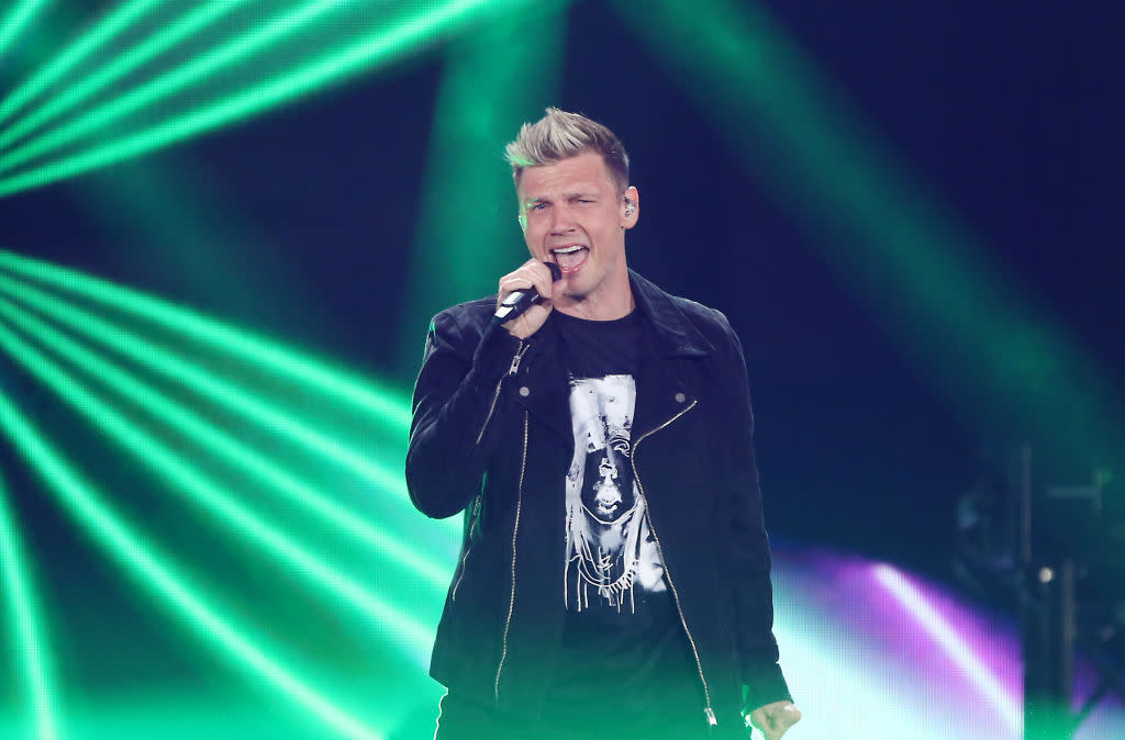 Nick Carter performs with the Backstreet Boys at the 2019 iHeartRadio Music Festival on Sept. 20, 2019, at T-Mobile Arena in Las Vegas. (Photo: Michael Tran/FilmMagic)