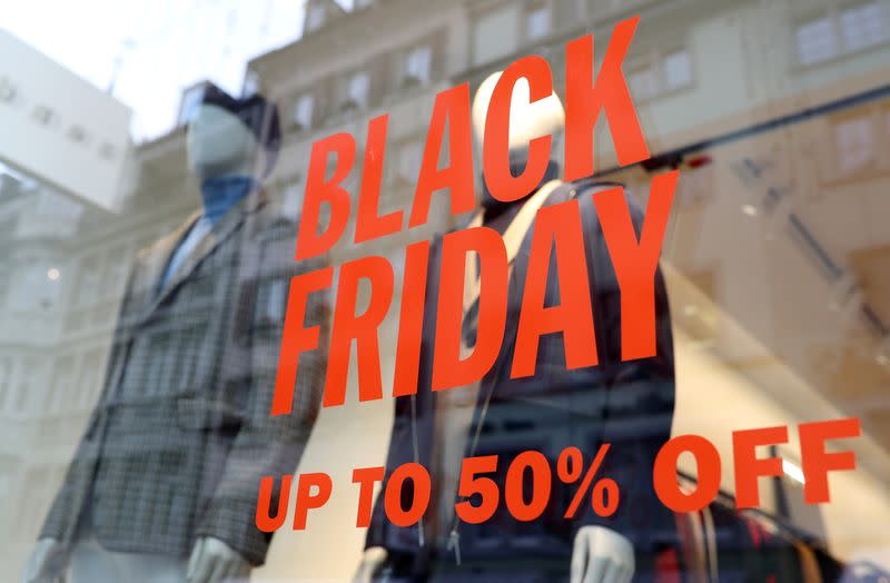 FILE PHOTO: Special discount on Black Friday sales is offered at a fashion store in Zurich