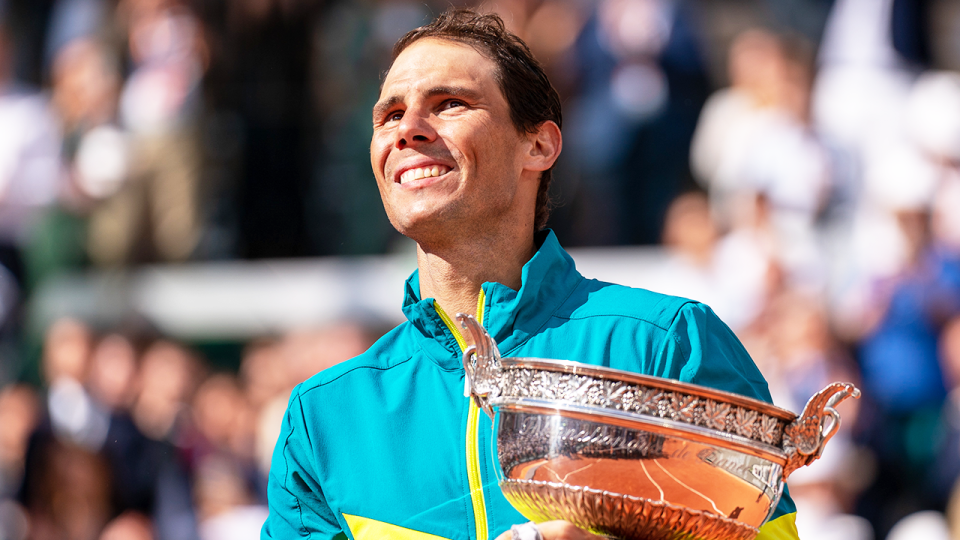 Rafa Nadal (pictured) becomes emotional after winning the French Open.