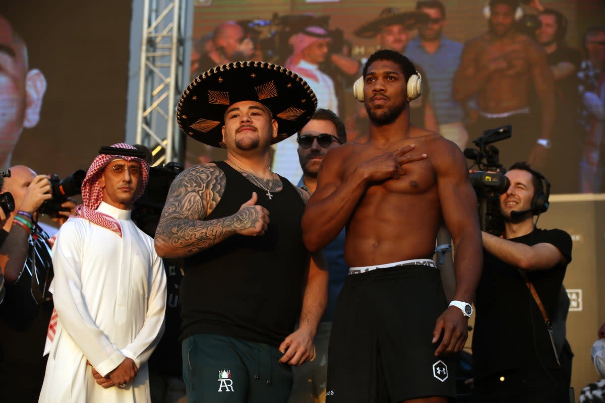 Anthony Joshua, right, previously fought Andy Ruiz in Riyadh (Nick Potts/PA) (PA Archive)