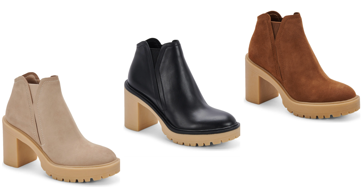 Ankle boots from Dolce Vita at Nordstrom in three colours: beige, black and brown. 