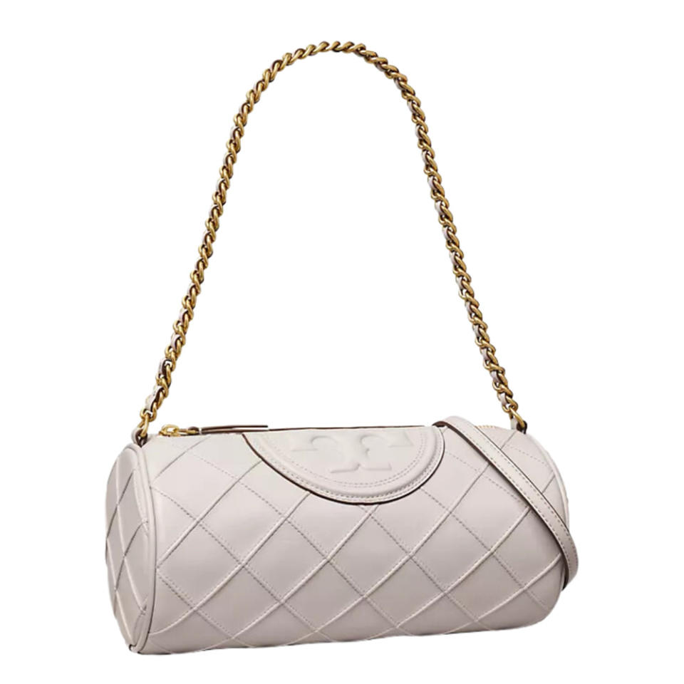 cream Tory Burch fleming bag