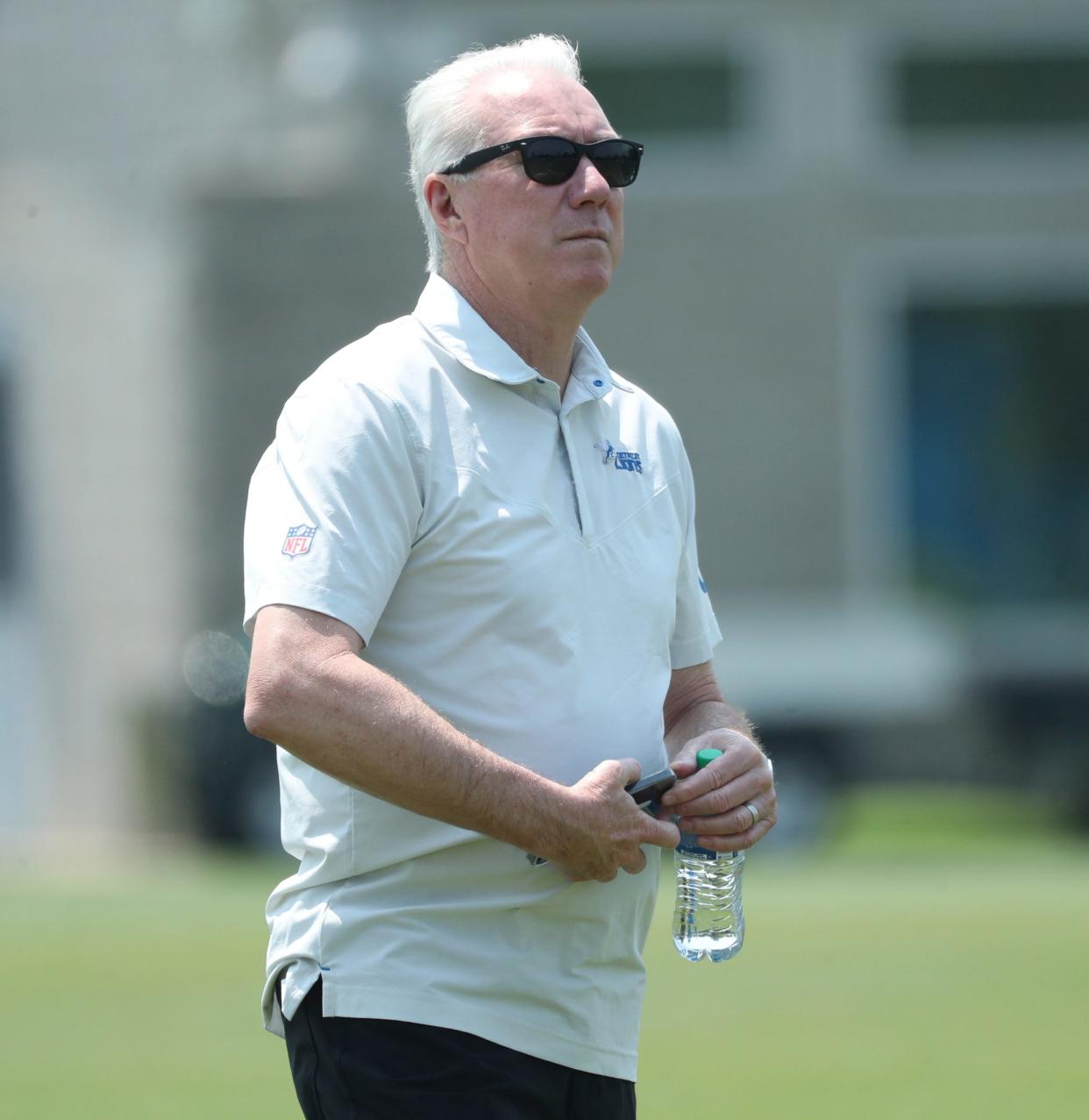 Lions team president Rod Wood watches the action during minicamp on Thursday, June 8, 2023, in Allen Park.