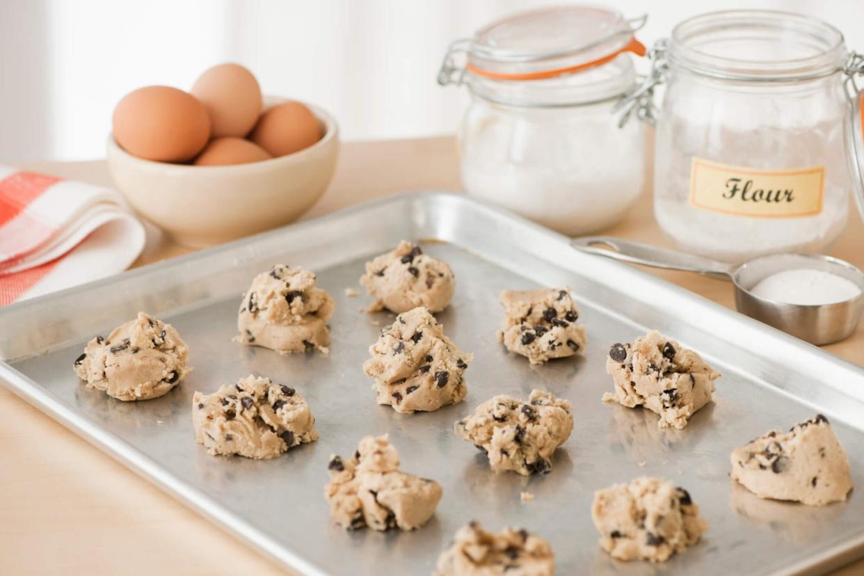 cookie dough on a sheet pan