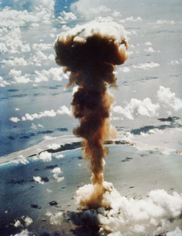 On July 1, 1946, the United States conducted its first post-war test of the atomic bomb at Bikini Atoll in the Pacific. File Photo courtesy of the U.S. Air Force