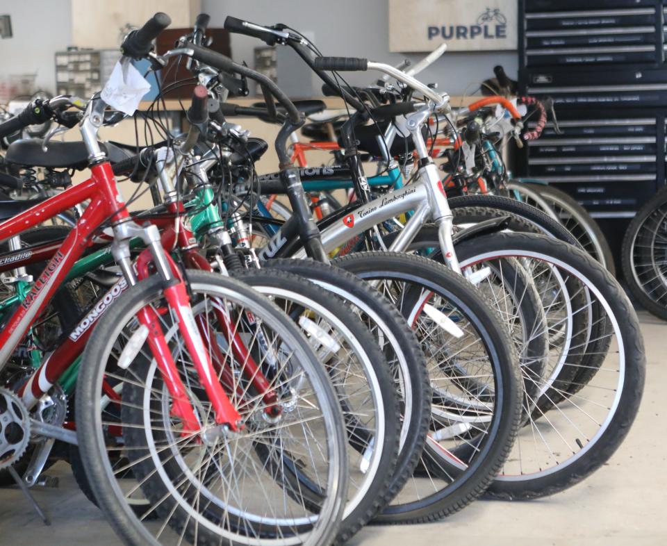 The Urban Bike Project of Wilmington, a non-profit community bike shop, helps visitors maintain and repair their bicycles.