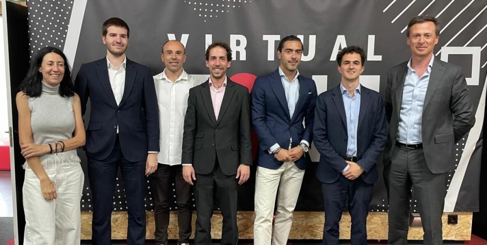 De izquierda a derecha: Victoria Torre (SelfBank), Jose Francisco Ibañez (Tressis), Alberto García (ACCI Capital Investments), Carlos Arenas (Ei), Carlos de Andrés (WisdomTree), Marc Pañella (AFI Inversiones Globales), Domingo Barroso (Fidelity)