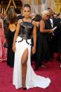 <p>Love a leather bondage situation on the red carpet. Kerry Washington decided to go for an edgy look with contrasting colors to the 2016 Oscars. </p>