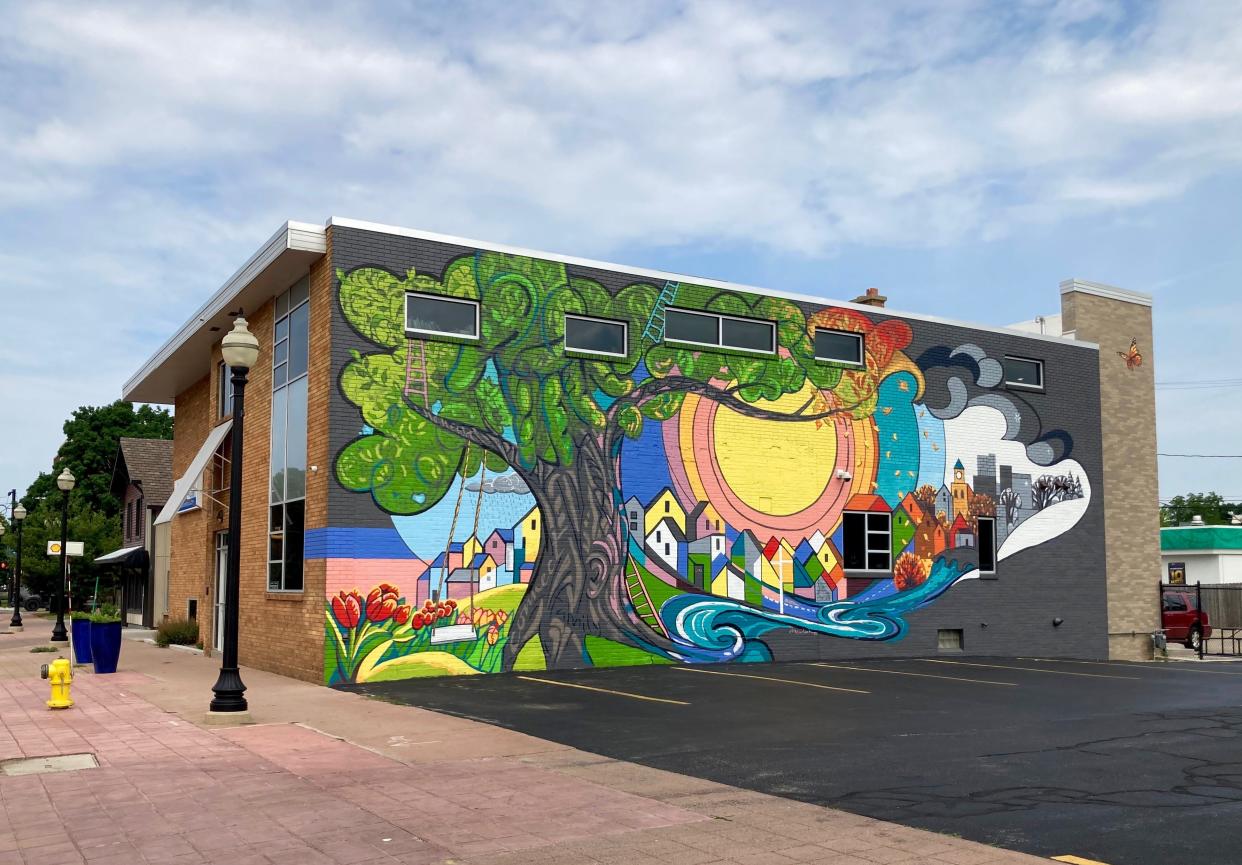 A mural on the wall of Winning at Home, 21 W. 16th St., Holland. July 28-30, artists will be adding murals on the walls of De Waard Interiors and Sammy's Nails on the same block of 16th Street.