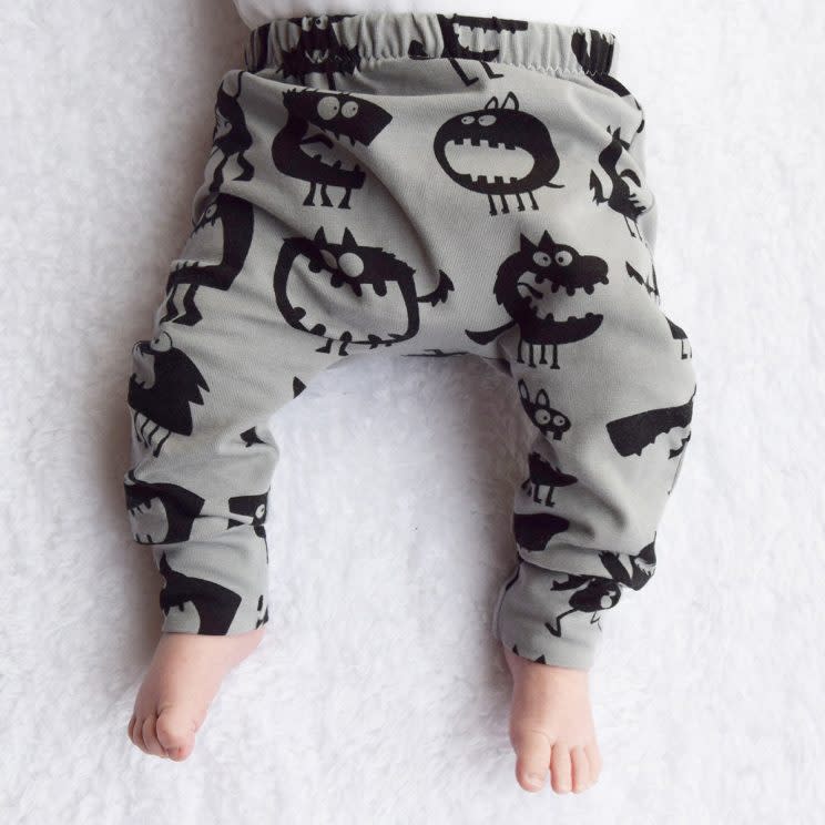 The gray version of the leggings that were deemed too scary for preschool. (Photo: Fred & Noah)