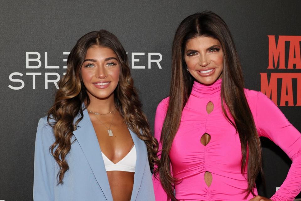 NEW YORK, NEW YORK – APRIL 11: Gia Giudice (L) and Teresa Giudice attend the “Mafia Mamma” New York screening at AMC Lincoln Square Theater on April 11, 2023 in New York City. (Photo by Dia Dipasupil/Getty Images)