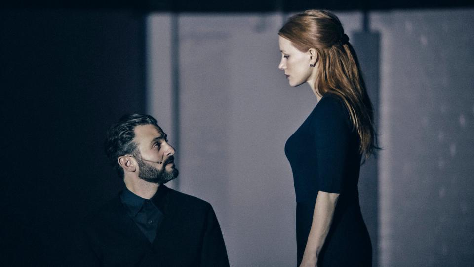 Arian Moayed and Jessica Chastain in "A Doll's House."